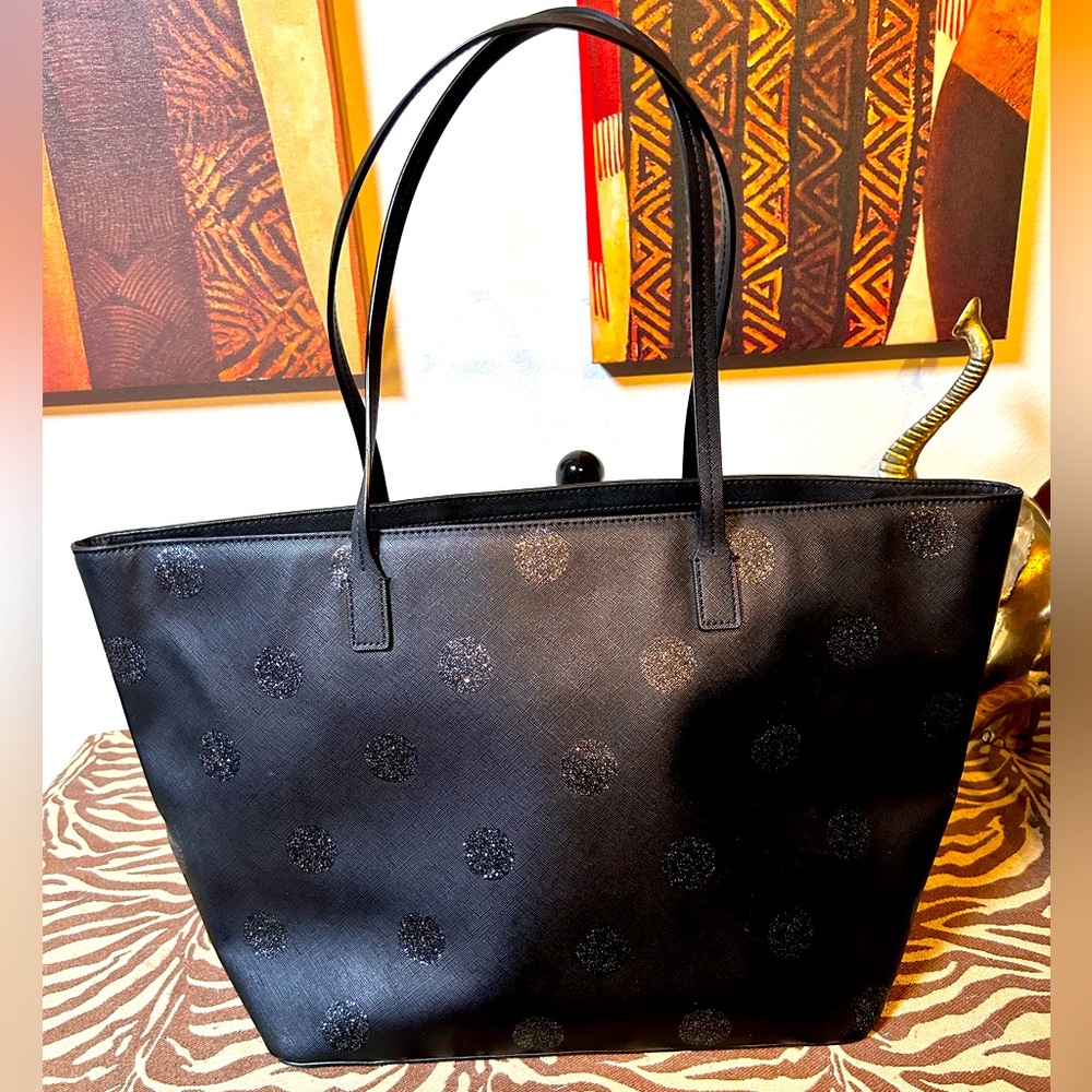 Kate Spade Haven Lane Hani Black Polka Dot Tote